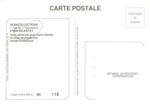 AK / Ansichtskarte  Selestat Schlettstadt 67 Bas-Rhin Bonne Année Neujahrskarte Kuenstlerkarte
