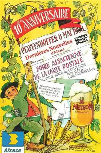 AK / Ansichtskarte  Pfaffenhoffen 10e Anniversaire Foire Alsacienne de la carte postale Meteor Bière d'Alsace Kuenstlerkarte