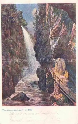 AK / Ansichtskarte  Biel Bienne BE Taubenlochschlucht Wasserfall Kuenstlerkarte