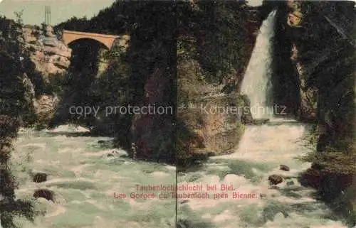 AK / Ansichtskarte  Biel Bienne BE Taubenlochschlucht Wasserfall Bruecke