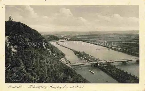 AK / Ansichtskarte  DORTMUND Panorama Hohensyburg Hengstey See mit Insel