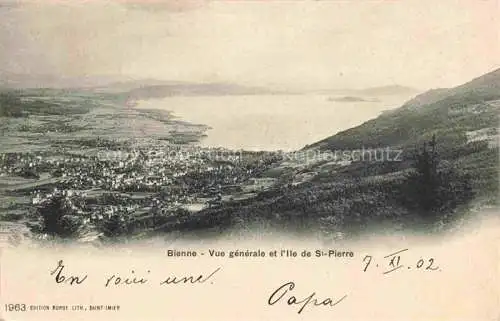 AK / Ansichtskarte  Bienne BIEL-BIENNE Vue générale et l'Ile de Saint Pierre