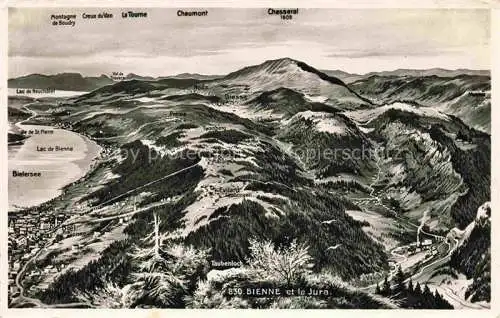 AK / Ansichtskarte  Biel Bienne BE Panorama Bielersee und der Jura