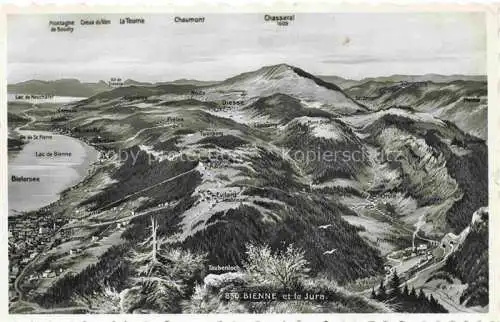 AK / Ansichtskarte  Biel Bienne BE Vue panoramique sur Evilard Montage de Diesse et Chasseral le Jura