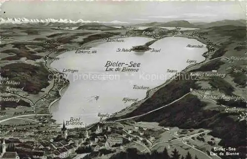 AK / Ansichtskarte  Biel Bienne BE Panorama Bielersee und Umgebung aus der Vogelperspektive