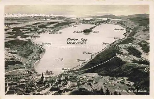 AK / Ansichtskarte  Biel Bienne BE Panorama Bielersee und Umgebung aus der Vogelperspektive