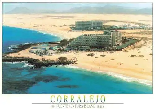 AK / Ansichtskarte  Corralejo Fuerteventura ES Hoteles Tres Islas y Oliva Beach vista aérea