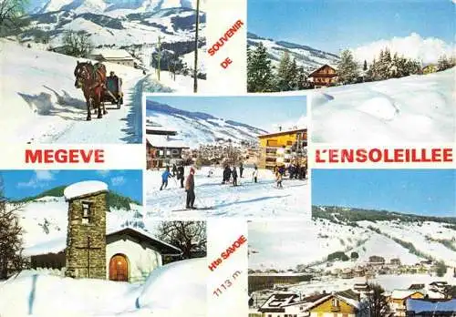 AK / Ansichtskarte  Megeve 74 Haute-Savoie Souvenir de la station d'hiver Pferdeschlitten Wintersport Alpen