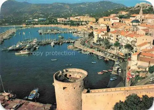 AK / Ansichtskarte  Calvi 2B Haute-Corse Au pied de la citadelle Tour de sel vieille sur la ville et sur le port