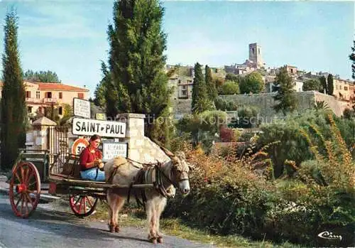 AK / Ansichtskarte  St-Paul-de-Vence 06 Teilansicht Eselkarren