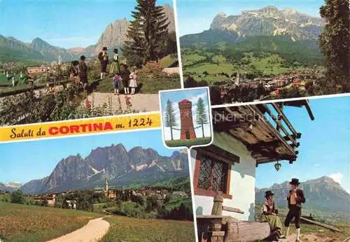 AK / Ansichtskarte  Cortina d Ampezzo Veneto IT Panorama Berghaus Trachten