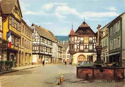 AK / Ansichtskarte  Kaysersberg Kaisersberg Alsace 68 Haut Rhin Place de l'Eglise avec fontaine de 1531