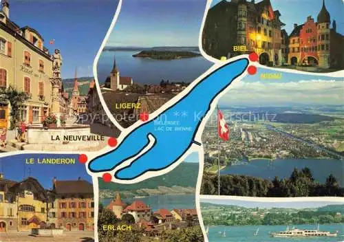 AK / Ansichtskarte  Bielersee Lac de Bienne BE La Neuveville Ligerz Biel Nidau Le Landeron Erlach Panorama