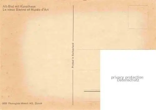 AK / Ansichtskarte  Biel Bienne BE Altstadt Kunsthaus la vieille ville Musée d'Art