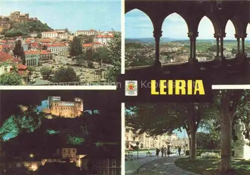 AK / Ansichtskarte  Leiria PT Centro da Cidade Claustro do Castelo vista nocturna Estátua ao Pastor