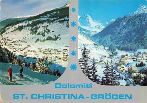 AK / Ansichtskarte  St Christina Winterpanorama Skipiste Wintersportplatz Dolomiten