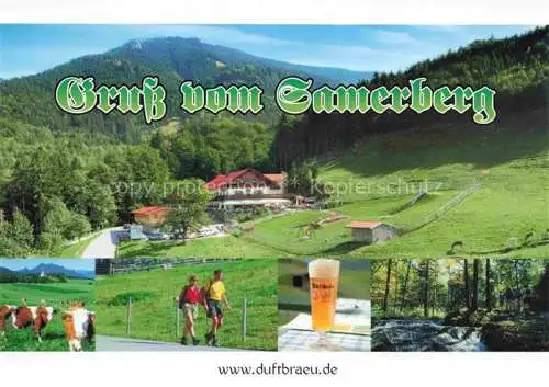 AK / Ansichtskarte  Samerberg Grainbach Rosenheim Bayern Hotel Berggasthof Duftbraeu Viehweide Wandern Bierglas Natur