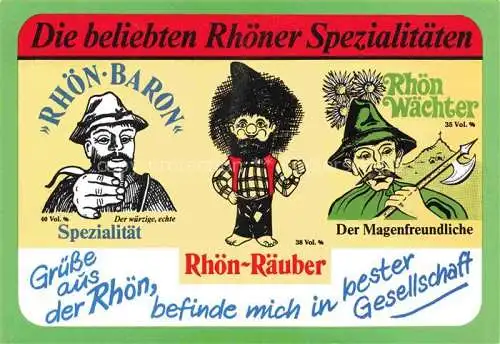 AK / Ansichtskarte  Mittelkalbach Kalbach FULDA Hessen Rhoener Spezialitaeten Rhoen-Spirituosen Rhoen-Baron Rhoen-Raeuber Rhoen-Waechter Getraenke