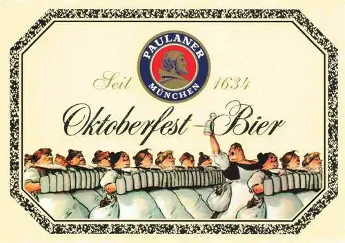 AK / Ansichtskarte  Muenchen Oktoberfest-Bier Paulaner Nostalgische Postkarte Kuenstlerkarte