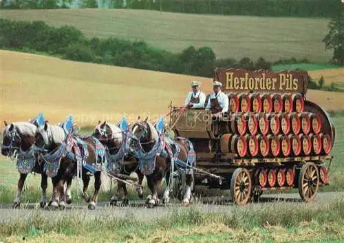 AK / Ansichtskarte  HERFORD Herforder Pils Alte Tradition Viererzug der Brauerei Felsenkeller