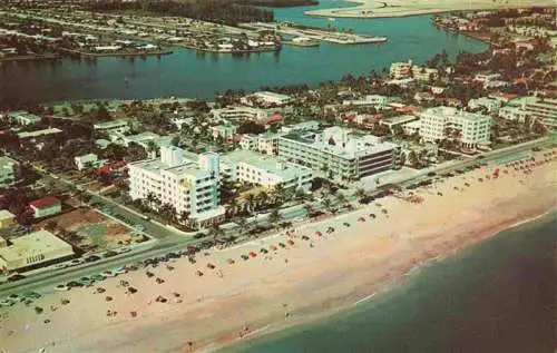 AK / Ansichtskarte  Fort Lauderdale Florida USA Airview of the beach with the Hotel row behind