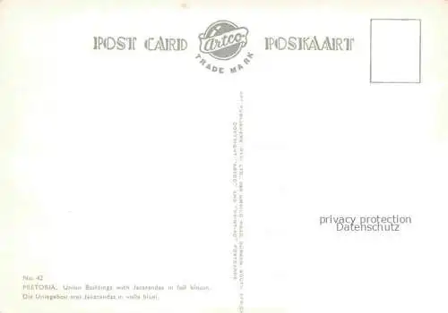 AK / Ansichtskarte  Pretoria Union Buildings with Jacrandas in full bloom