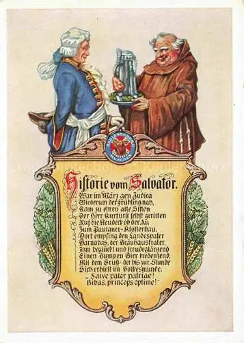 AK / Ansichtskarte  Muenchen Historie vom Salvator Paulanerbraeu Salvatorbrauerei und Thomasbraeu Getraenke Kuenstlerkarte