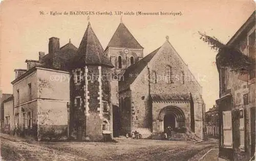 AK / Ansichtskarte  Bazouges-sur-le-Loir La Fleche 72 Sarthe Eglise XIIe siècle Monument historique