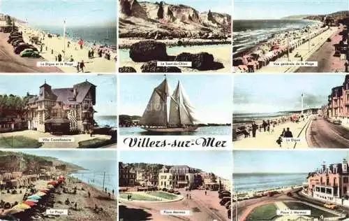 AK / Ansichtskarte  Villers-sur-Mer 14 Calvados La dige et la plage Saut-du-Chien Villa Castellamare Voilier Place Mermoz