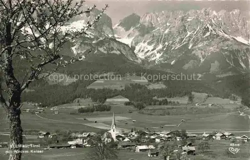 AK / Ansichtskarte  Ellmau Elmau Tirol AT Panorama Blick gegen Wilder Kaiser Kaisergebirge