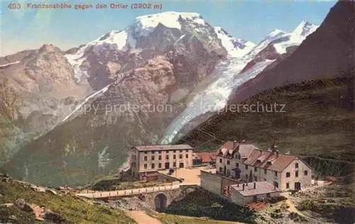 AK / Ansichtskarte  Stilfserjoch 2750m Passo dello Stelvio IT Ferdinandshoehe mit Blick gegen Ortler Gletscher Alpen