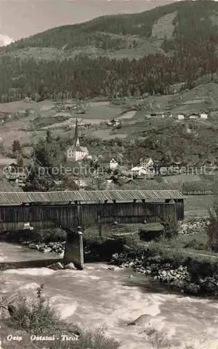 AK / Ansichtskarte  Oetz oetz Tirol AT Panorama Oetztal Bergbach Holzbruecke