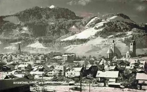 AK / Ansichtskarte  Kitzbuehel Tirol AT Winterpanorama Blick gegen Hahnenkamm