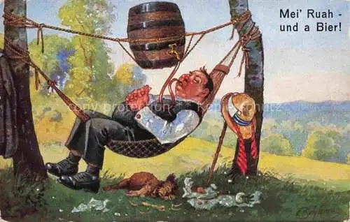 AK / Ansichtskarte  Bier Beer Biere Hut Hund 