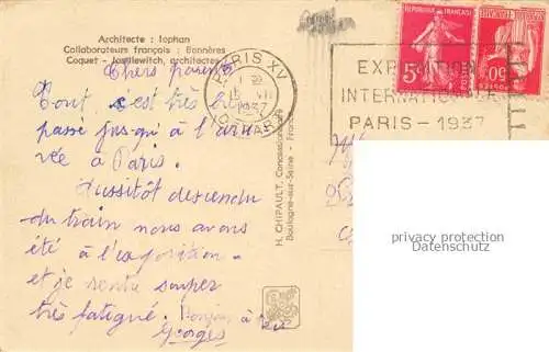 AK / Ansichtskarte  Exposition Internationale Paris 1937 Pavillon L'.R.S.S Lophan