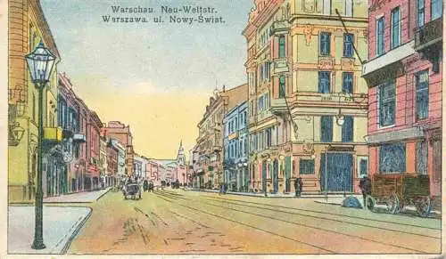 AK / Ansichtskarte  Warschau WARSZAWA PL Nowy Swiat Illustration Feldpost