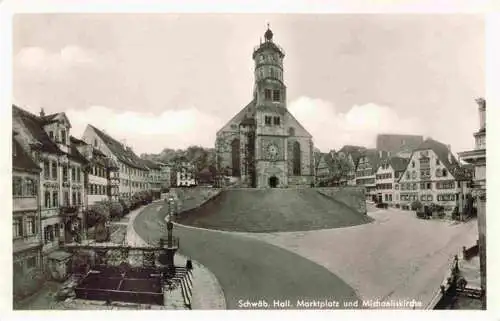 AK / Ansichtskarte  Schwaebisch Hall BW Marktplatz und Michaeliskirche