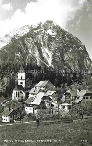 AK / Ansichtskarte  Puergg-Trautenfels Steiermark AT Ortsansicht mit Kirche Blick gegen Grimming