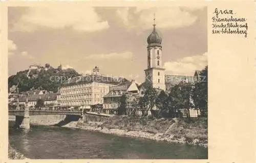 AK / Ansichtskarte  GRAZ  Steiermark AT Franziskanerkirche Blick auf den Schlossberg