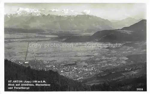 AK / Ansichtskarte  St Anton 1121m Gais AI Panorama Blick auf Altstaetten Rheinebene und Vorarlberge