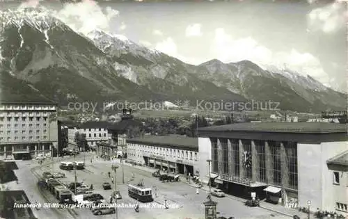 AK / Ansichtskarte  INNSBRUCK Tirol AT Hauptbahnhof und Nordkette