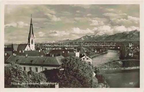 AK / Ansichtskarte  VILLACH Kaernten AT Panorama Nikolaikirche Blick gegen Mittagskogel
