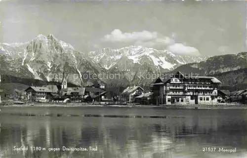 AK / Ansichtskarte  Seefeld Tirol Ansicht vom See aus Blick gegen Dreitorspitze Wettersteingebirge