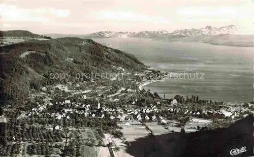 AK / Ansichtskarte  Ludwigshafen Bodman-Ludwigshafen Bodensee mit Blick auf die Schweizer Alpen