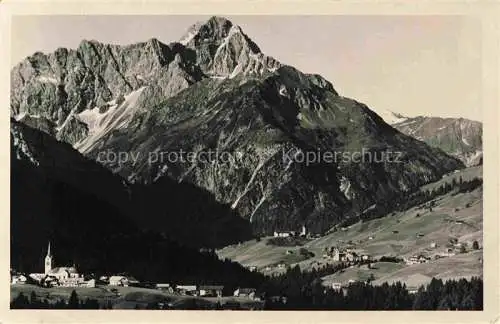 AK / Ansichtskarte  Riezlern Kleinwalsertal Vorarlberg Panorama Blick gegen Hirschegg Mittelberg mit Widderstein