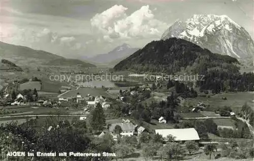 AK / Ansichtskarte  Aigen Ennstal Steiermark AT Panorama mit Putterersee Alpen