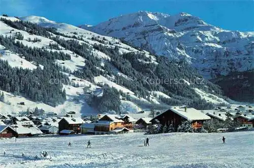 AK / Ansichtskarte  Lenk Simmental BE Panorama Wintersportplatz Blick gegen Wildstrubel Berner Alpen