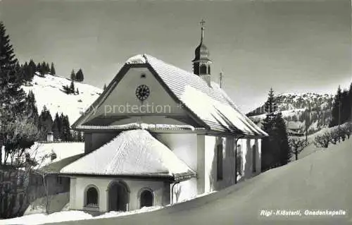 AK / Ansichtskarte  Rigi Kloesterli SZ Gnadenkapelle Winterpanorama