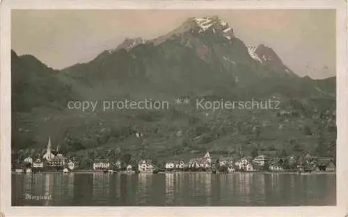 AK / Ansichtskarte  Hergiswil Vierwaldstaettersee NW Panorama Ansicht vom See aus