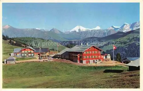 AK / Ansichtskarte  Saanenmoeser BE Bergrestaurant Hornfluh und Hornberg Alpenpanorama